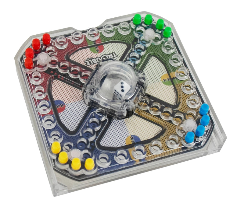 World's Smallest Trouble Game - Miniature Pop-O-Matic Board Game with Working Bubble