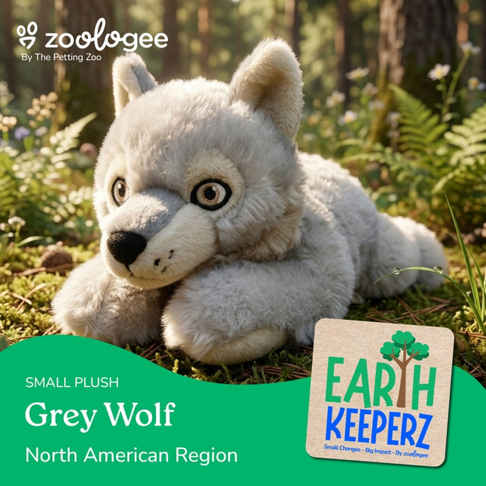 Earth Keeperz Grey Wolf 10" Recycled Plush